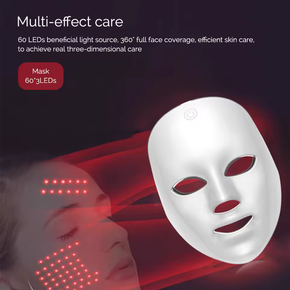 Wireless 7 Color LED Face Mask – Red Light Therapy at Home